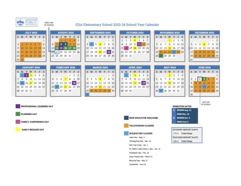 Ellis Elementary » Calendars