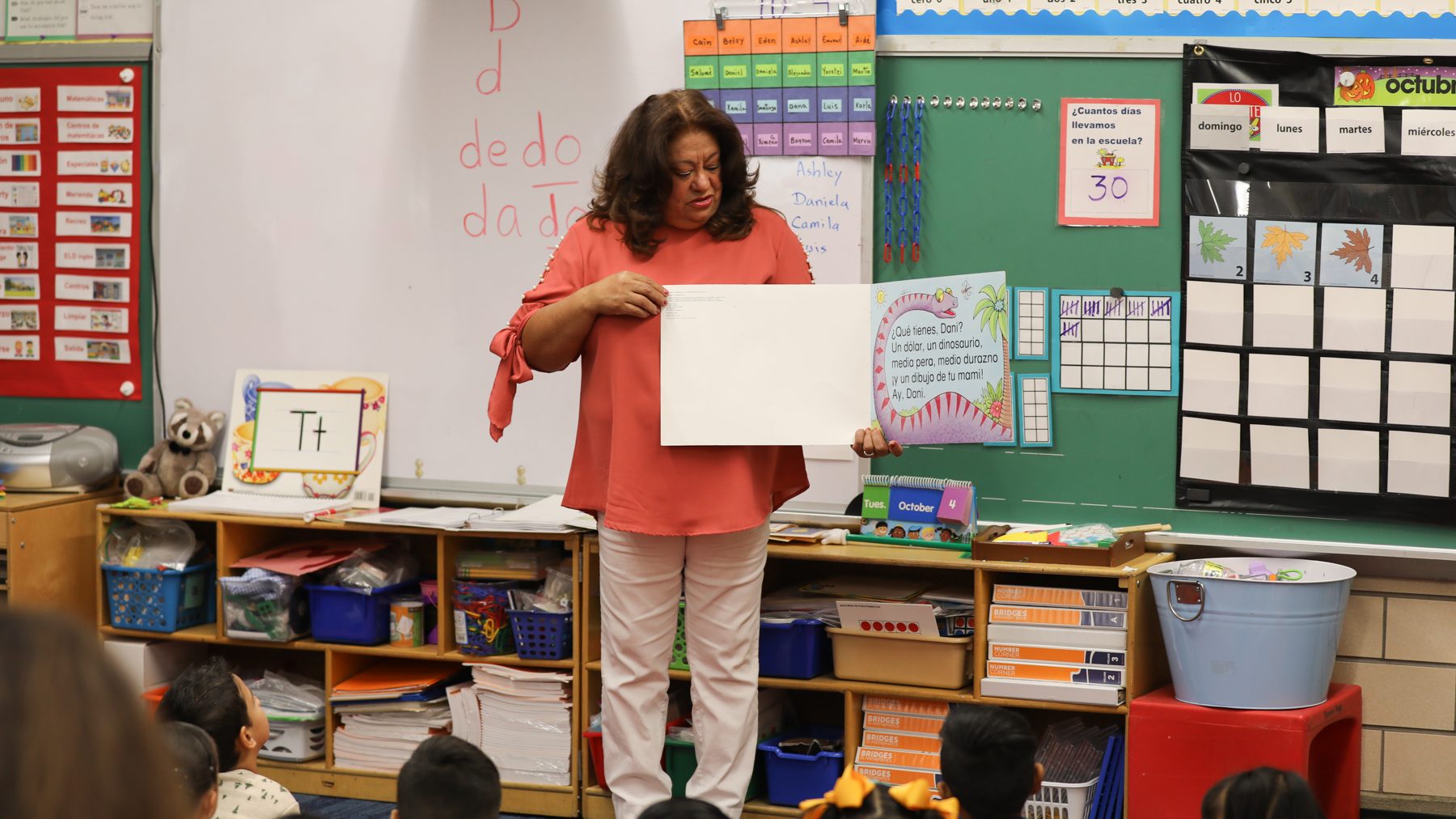 Teacher reading to students